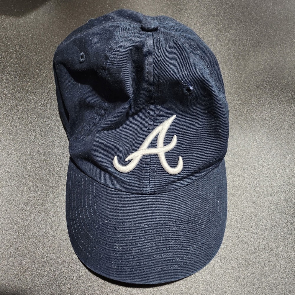 Atlanta Braves 47 Brand Hat Navy Blue MLB Baseball Cap Adjustable Strapback Logo